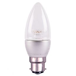 Bell 4W LED Candle Clear - BC, 2700K, Silver